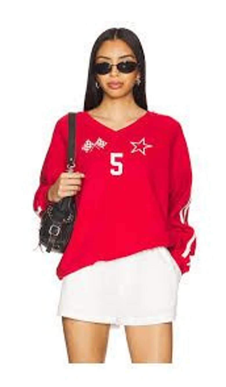 Daydreamer 5 Star Racing V-Neck Sweatshirt Size XS Red
